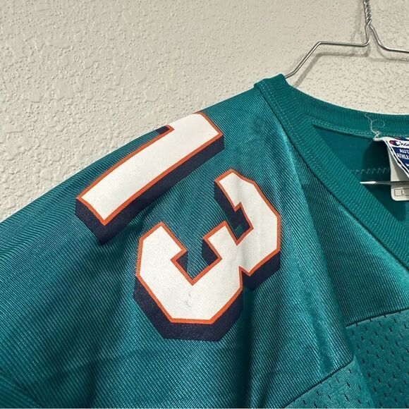 VINTAGE DAN MARINO #13 MIAMI DOLPHINS 1990s CHAMPION NFL JERSEY ADULT 44 LARGE - Picture 8 of 11